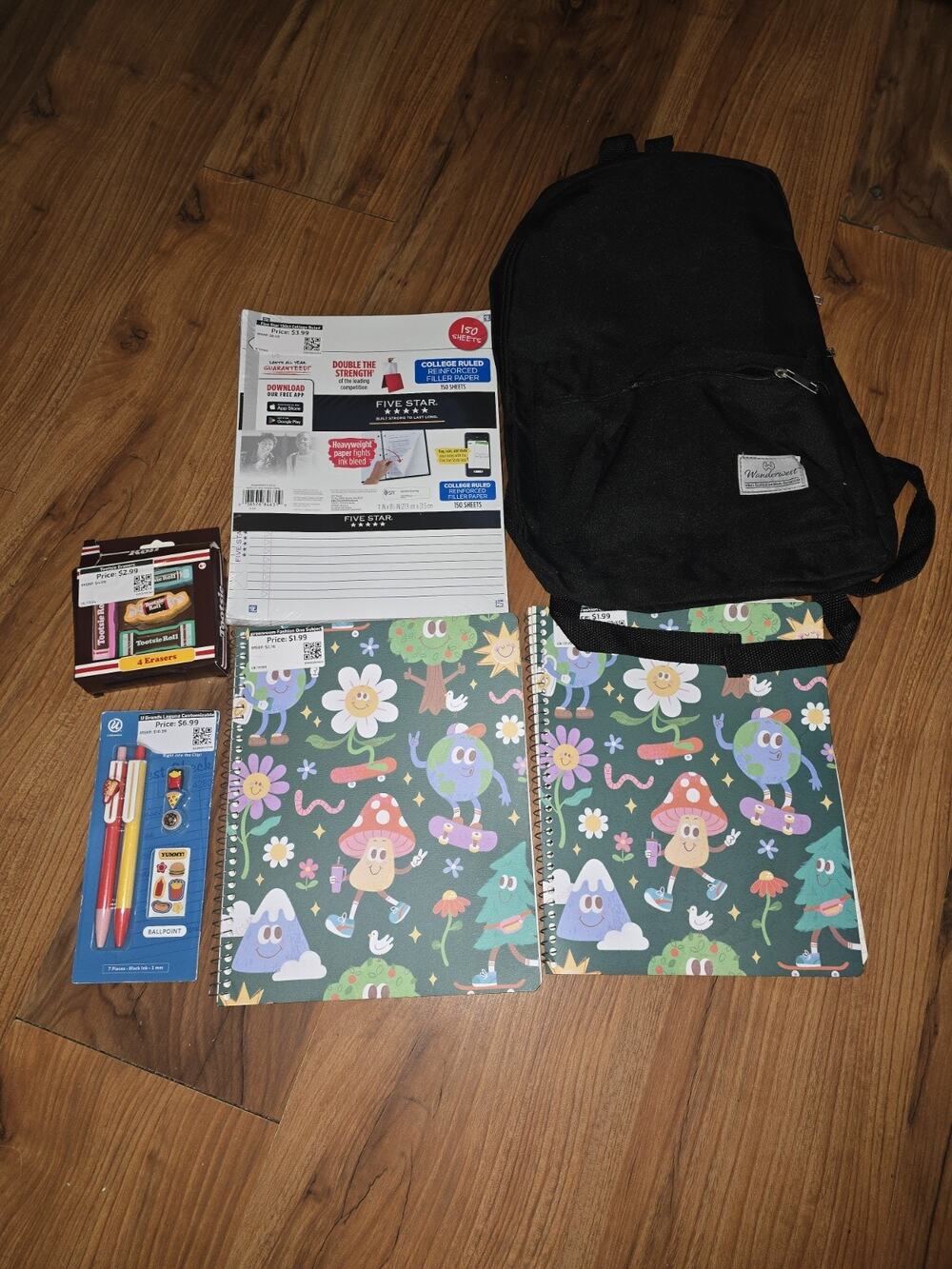 Back To School Bookbag Pens Paper Notebook Bundle Erasers S16
